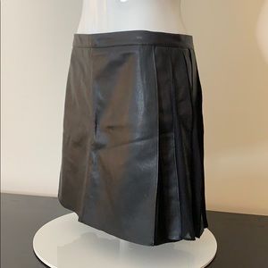 Zara faux leather side pleat skirt